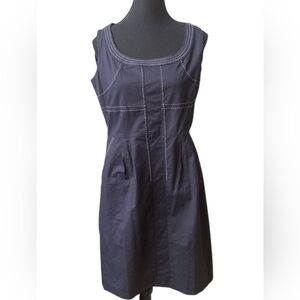 Tory Burch Navy Sleeveless Sheath Dress Sz 8